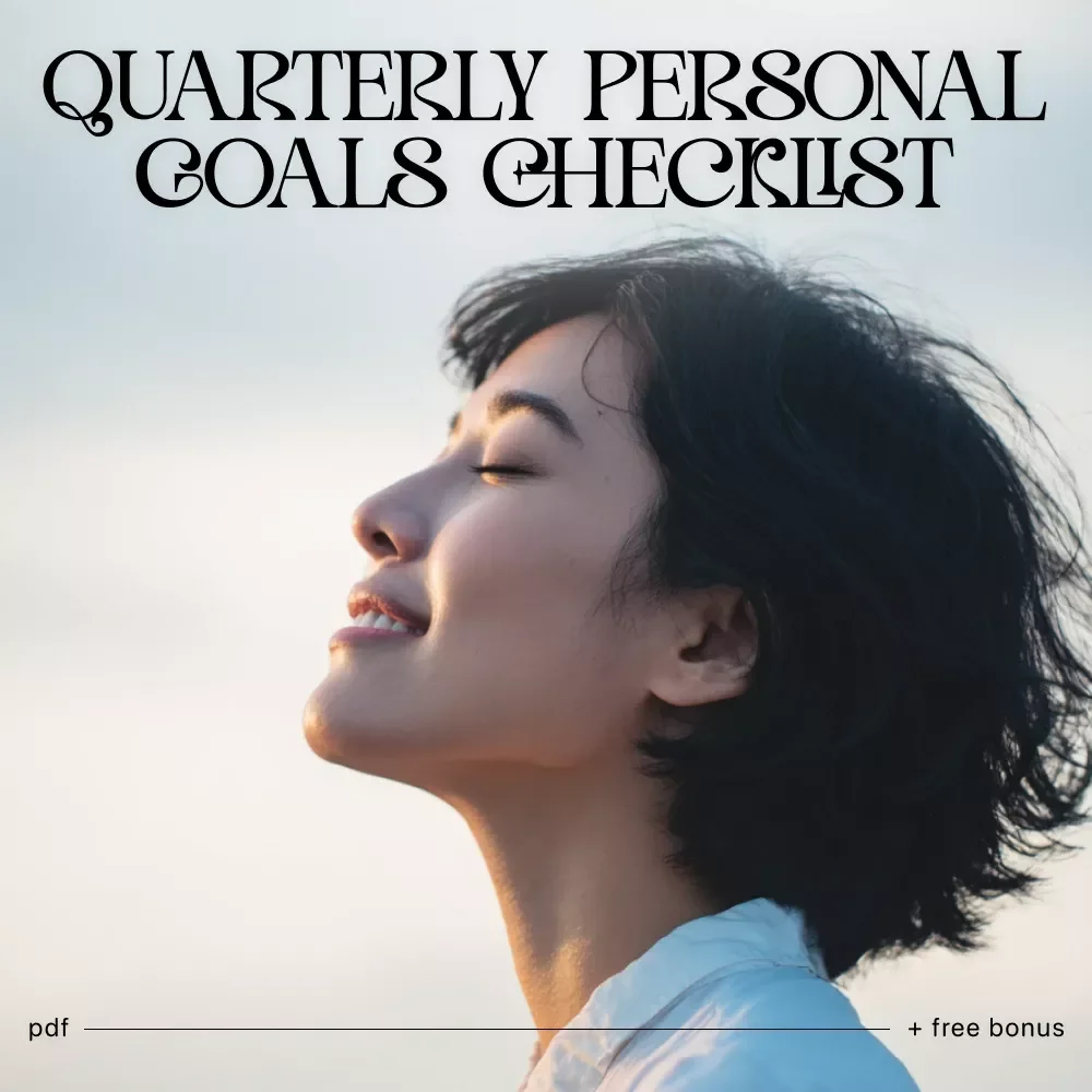 Quarterly Personal Goals Checklist – Printable & Digital Planner Guide | how to set quarterly personal goals | Productivity Workbook for Focus, Reflection & Goal Tracking