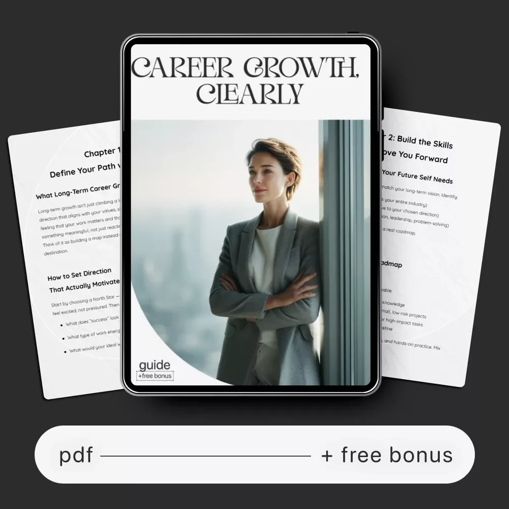 Career Growth, Clearly – Career Growth Guide, Digital Download, Career Planning eBook, Skill-Building Checklist, AI Career Prompts Toolkit