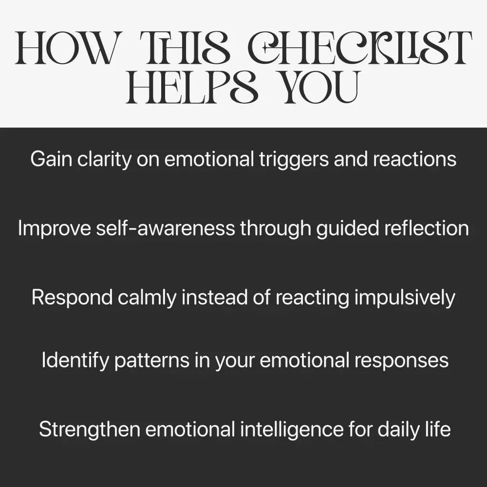 A Step-by-Step Self-Discovery Checklist – Emotional Awareness Guide, Self Reflection Journal Tool, Inner Work Workbook, Mindfulness & Personal Growth Printable