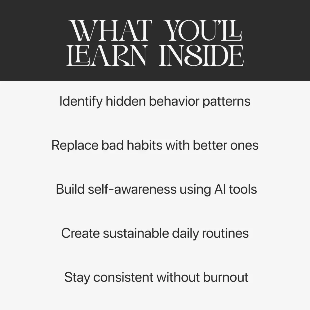 Break Free from Automatic Patterns – Habit Reset Guide, Behavior Change eBook, AI Habit Coaching Workbook for Overcoming Autopilot Routines
