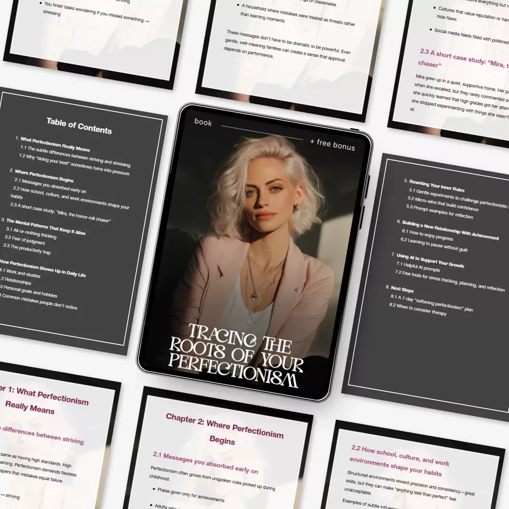 Tracing the Roots of Your Perfectionism – How to Understand Why I’m a Perfectionist | Self-Discovery Guide, Mindset Workbook, Digital Download eBook