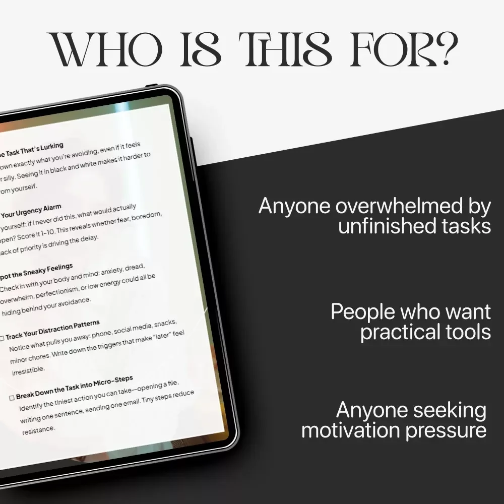A Checklist to Decode Your Procrastination – Digital Productivity Guide, Procrastination Workbook, Self-Reflection Tool, Instant Download PDF