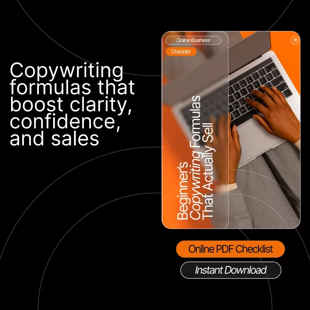 Beginner’s Copywriting Formulas That Actually Sell – Digital Download Guide for AIDA, FAB, 4U Formula, Before–After–Bridge, PASTOR, G.R.A.B., and More | Copywriting Checklist & eBook for Beginners