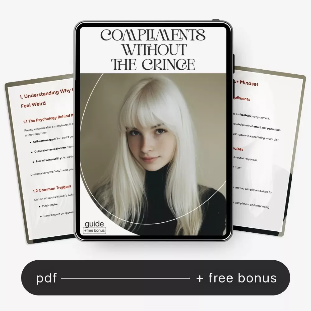 Compliments Without the Cringe | Confidence-Building Guide for How to Stop Feeling Weird About Compliments | Self-Improvement eBook Download