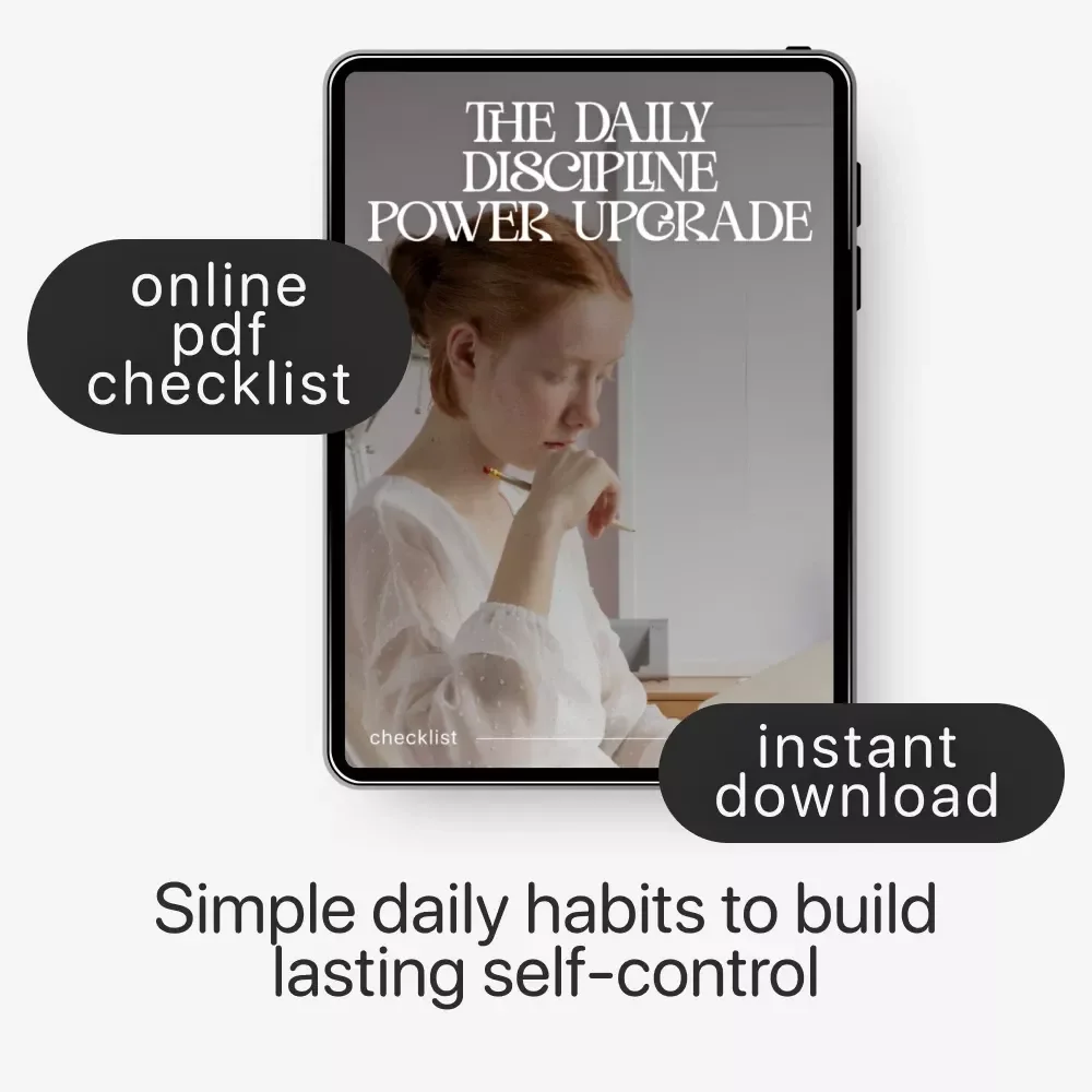 The Daily Discipline Power Upgrade | Printable Productivity Checklist | Digital Download on Ways to Strengthen Self-Discipline Daily