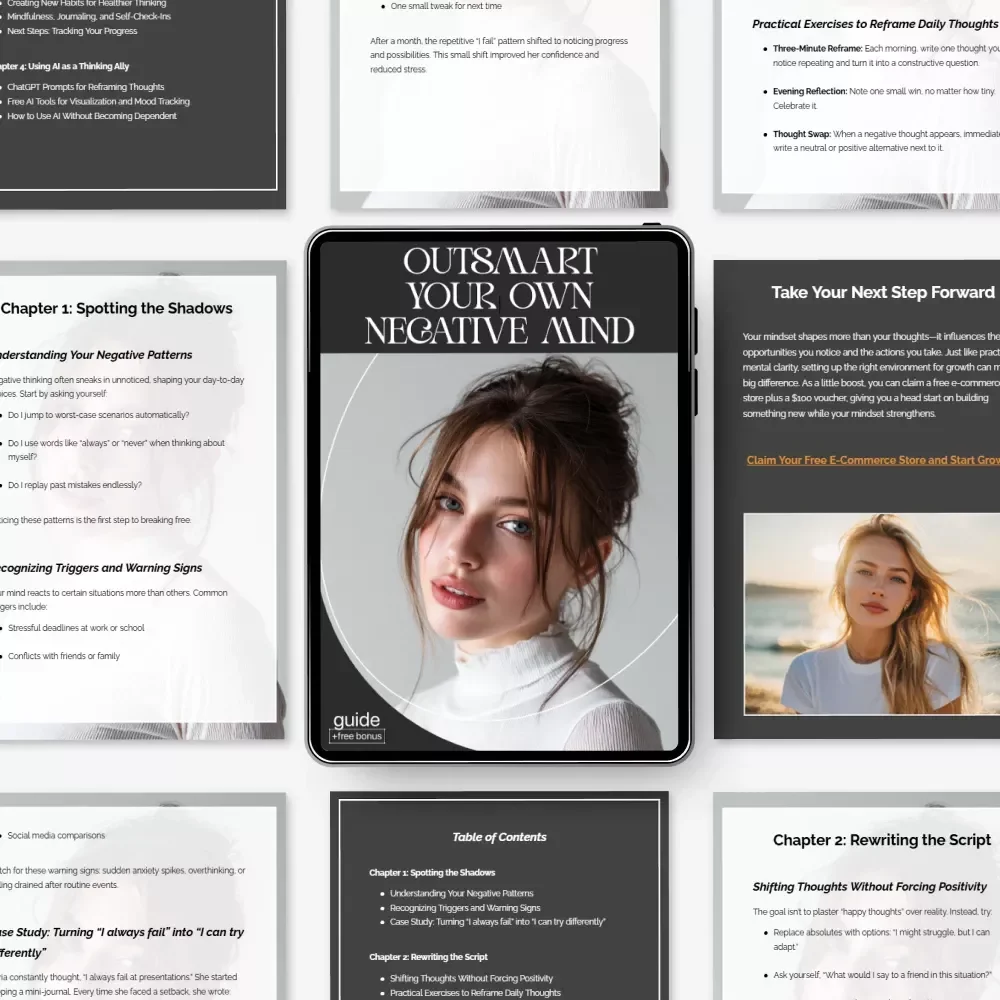 Outsmart Your Own Negative Mind | Self-Help eBook for Reframing Negative Thoughts, Overcoming Self-Doubt, Mindset Reset Guide, AI Mental Wellness Prompts | Digital Download