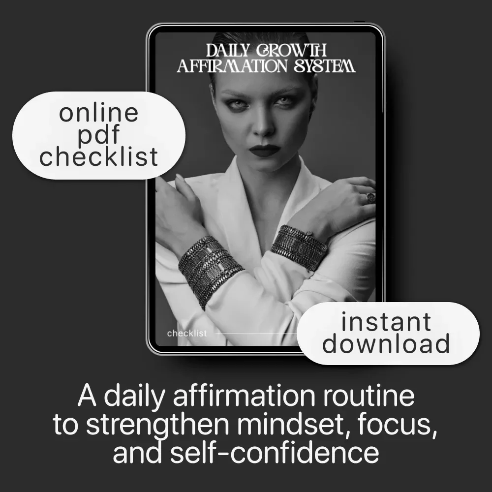 Daily Growth Affirmation System Checklist | Digital Download | Daily Growth Affirmation System for Mindset, Confidence & Productivity