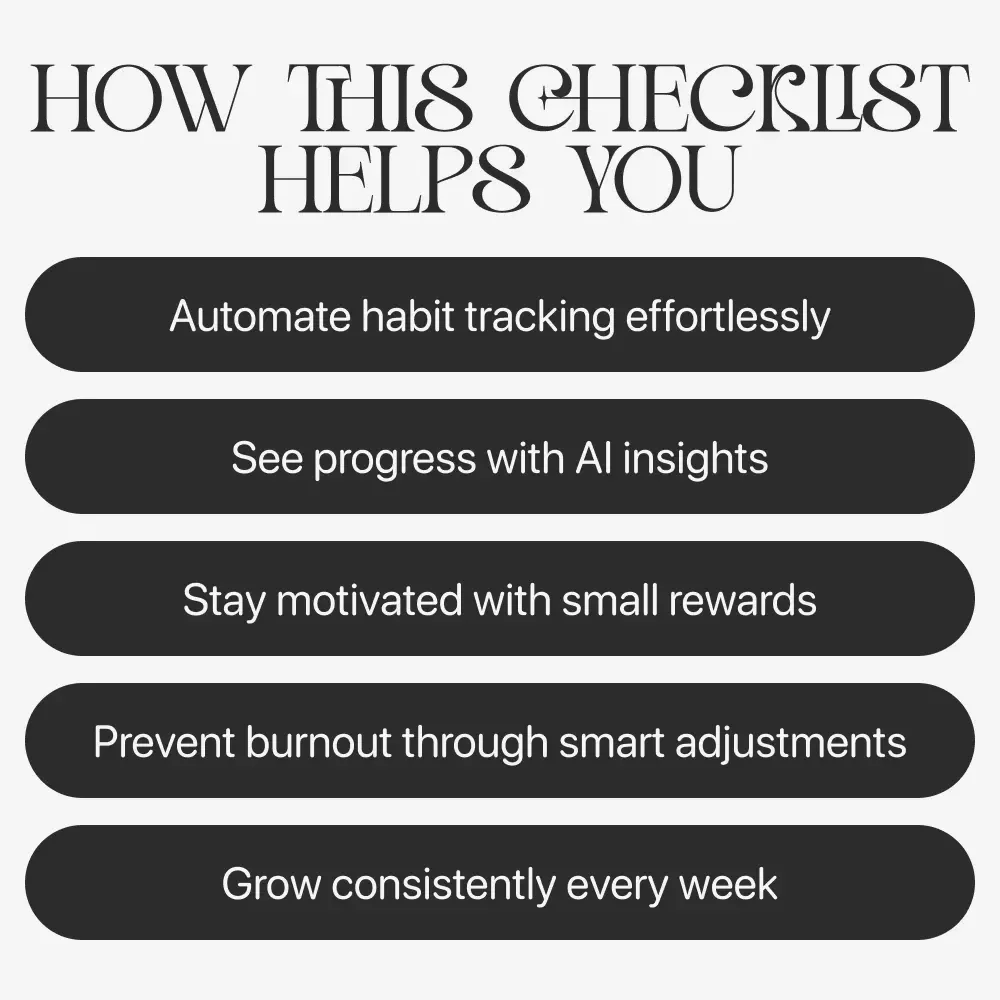 AI-Powered Personal Growth Habit Checklist | Digital Download | Personal Growth Habits AI Tracking | Self-Improvement Planner
