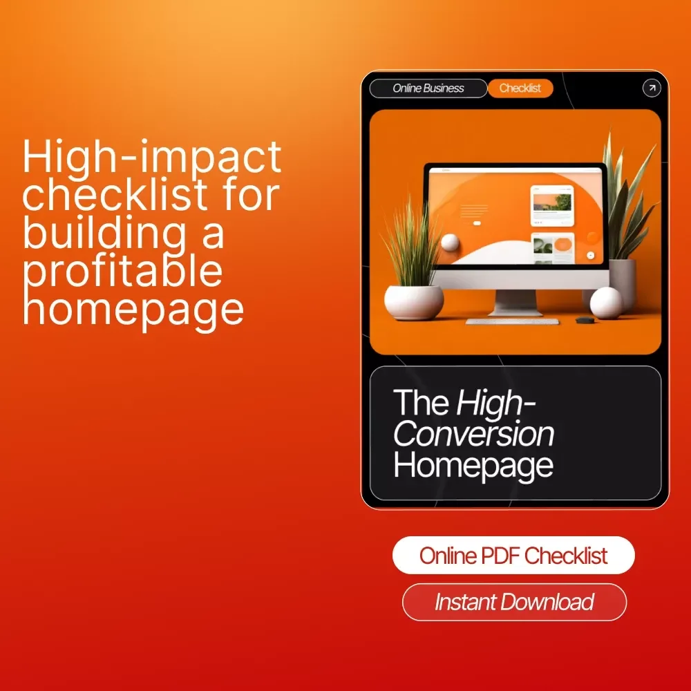 The High-Conversion Homepage Checklist | Ecommerce Homepage Optimization Guide | Digital Download for Small Business, Coaches & Online Shops