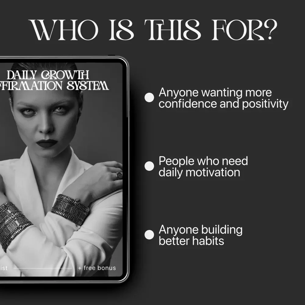 Daily Growth Affirmation System Checklist | Digital Download | Daily Growth Affirmation System for Mindset, Confidence & Productivity