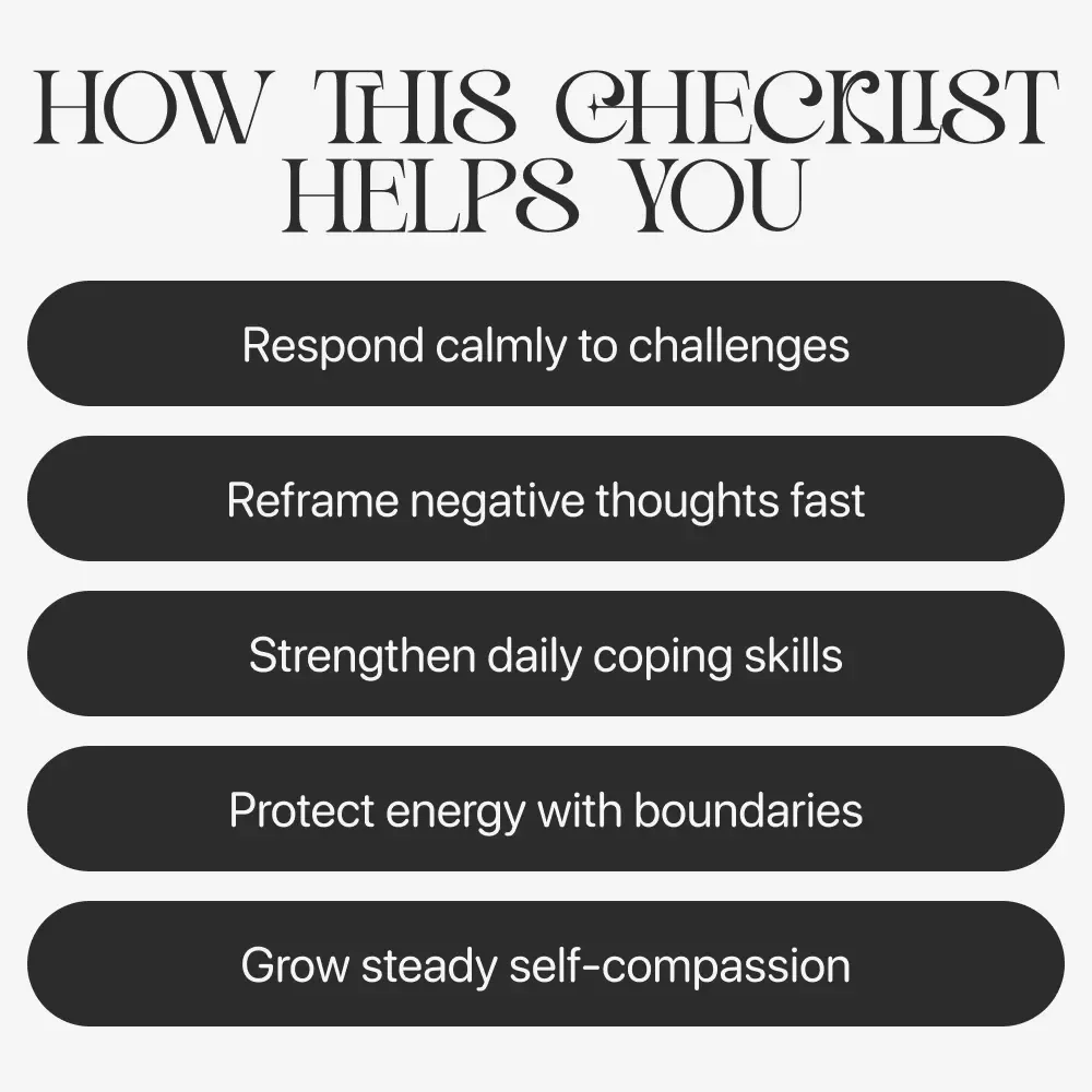 The Step-by-Step Emotional Resilience Builder | Printable Self-Growth Checklist | Digital Download on How to Build Emotional Resilience Step by Step