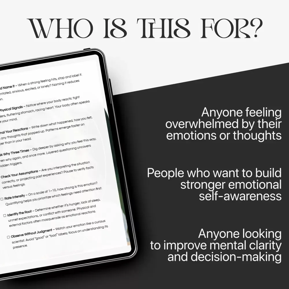A Practical Checklist to Understand Your Emotions – Printable Emotional Awareness Guide | Self-Reflection Toolkit | How to Read My Emotions Better for Mindfulness & Growth
