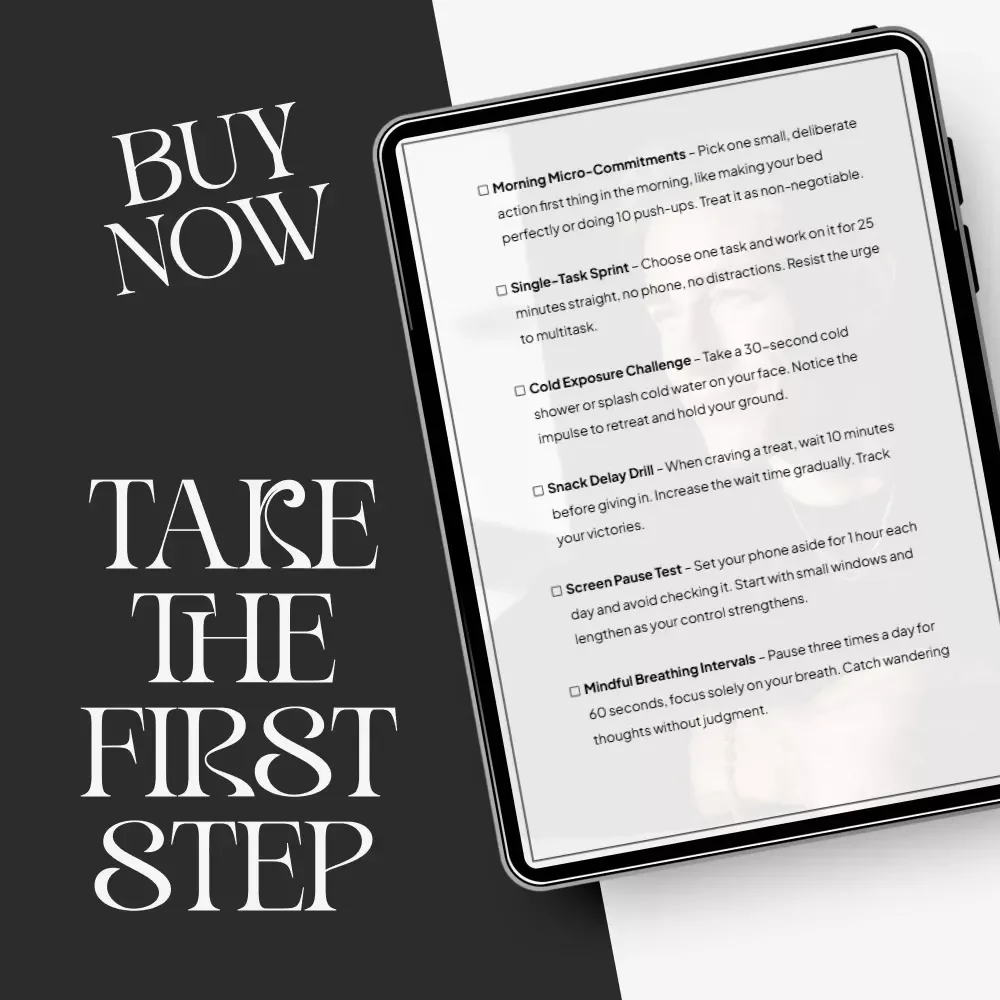 12 Daily Exercises to Train Your Self-Control – Printable Checklist for Building Discipline, Daily Habit Training, and Willpower Strengthening Exercises