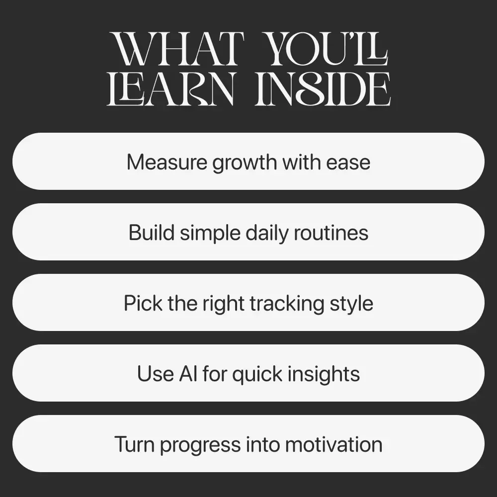 Easy Personal Growth Tracking | Printable eBook & Digital Guide | Learn How to Track Personal Development Progress Easily