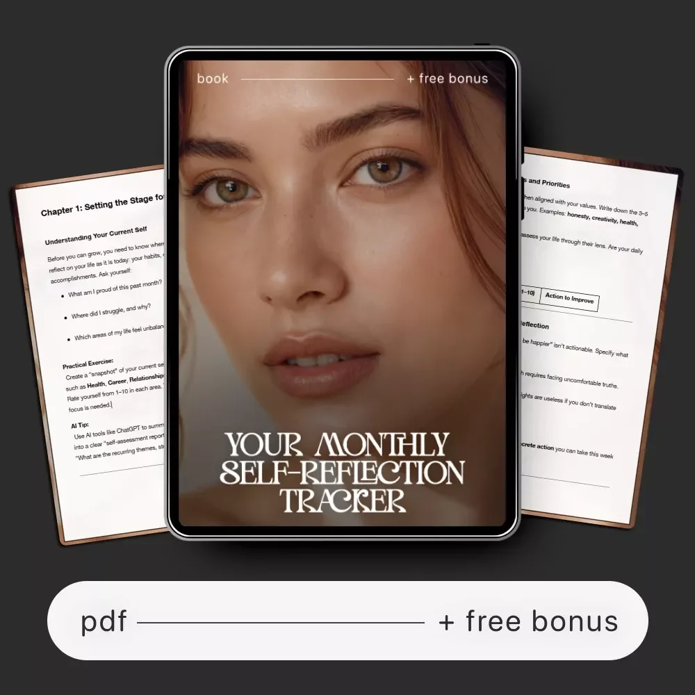 Your Monthly Self-Reflection Tracker | Monthly Self Reflection Tracker eBook & Personal Growth Journal Guide