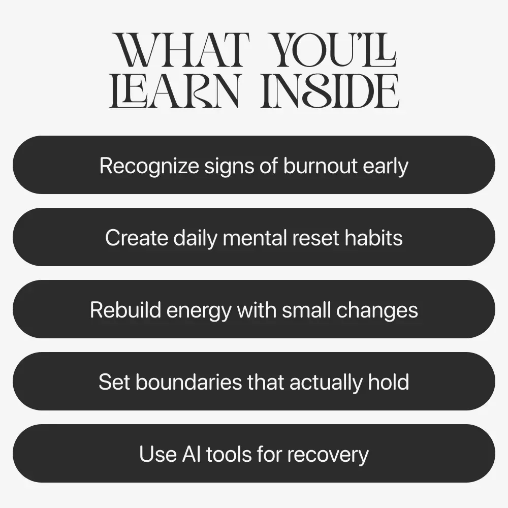 A Guide to Resetting Your Mind After Burnout | Digital eBook for Emotional Recovery, Self-Care & Growth | Learn How to Reset My Mindset After Burnout