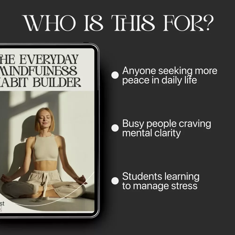 The Everyday Mindfulness Habit Builder | Printable Checklist | Digital Download on How to Practice Mindfulness in Everyday Life
