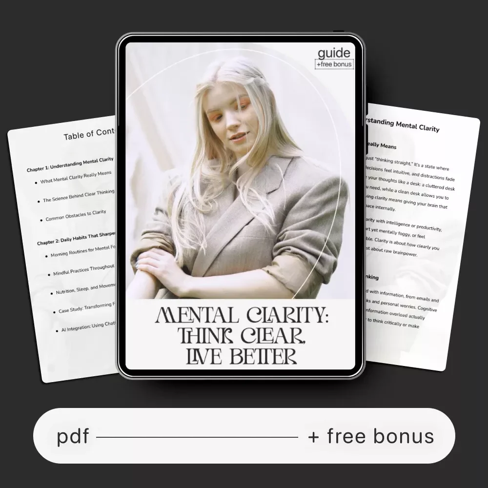 Mental Clarity: Think Clear, Live Better | Digital Guide for Focus and Mindfulness | Printable eBook on Ways to Build Mental Clarity