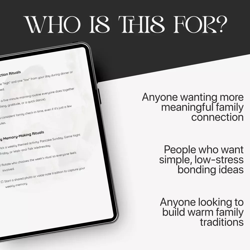 Family Rituals for Closer Bonds | Printable Family Ritual Guide, Daily & Weekly Connection Ideas, Parenting eBook, Digital Download