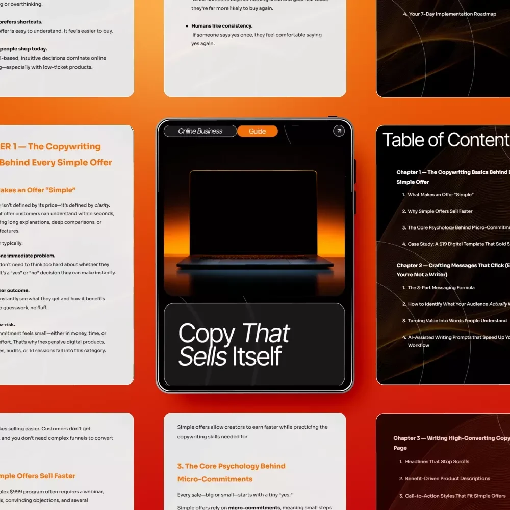 Copy That Sells Itself — Copywriting Basics for Simple Offers | Digital Guide, eBook, Marketing Copywriting Template, Beginner-Friendly Writing System