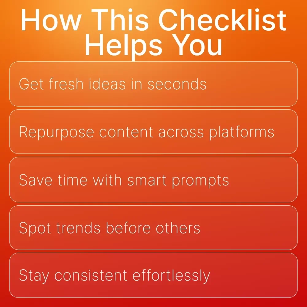 The AI-Powered Content Idea Generator Checklist | Digital Download for Creators & Entrepreneurs | Endless Content Ideas Using AI for 2026 and Beyond