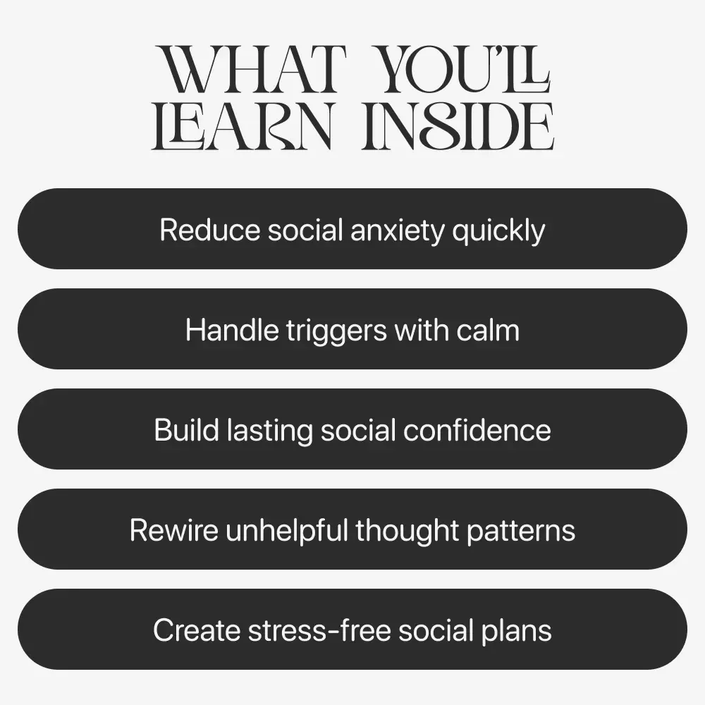Steady in Every Social Space – eBook Guide on how to deal with social anxiety, Build Social Confidence & Stay Calm in Any Situation | Digital Download