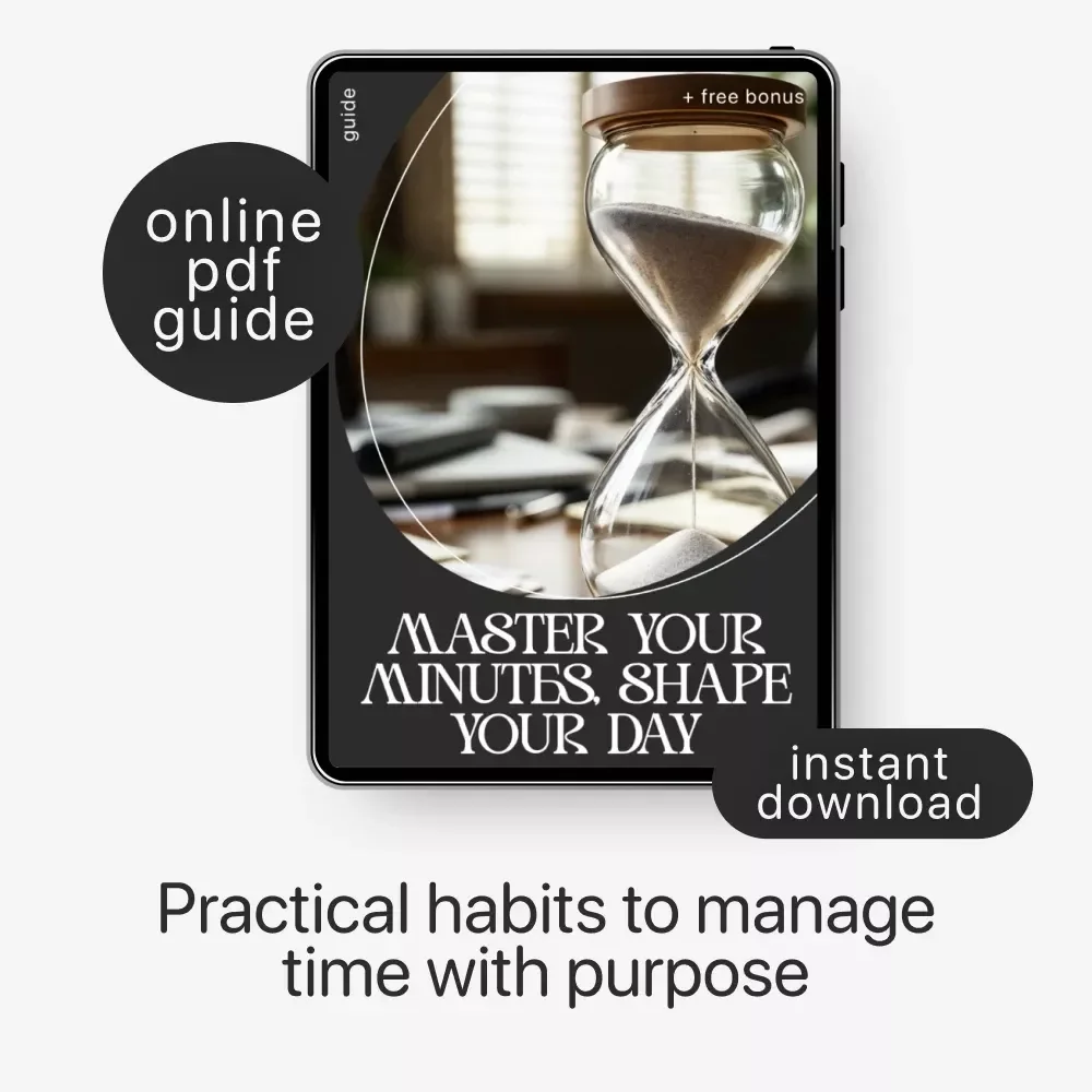 Master Your Minutes, Shape Your Day | Printable Time Management Guide | Digital Download on How to Improve Time Management Skills