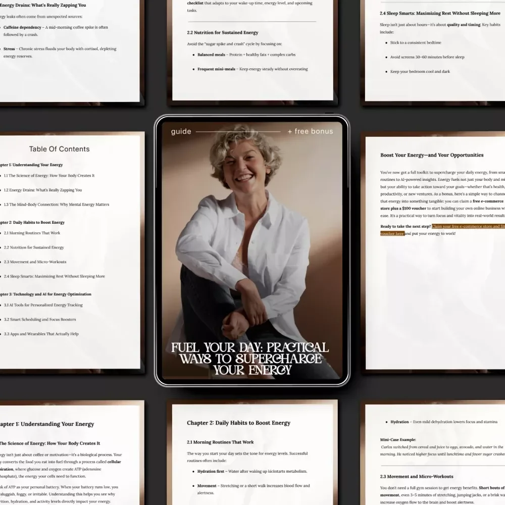 Fuel Your Day: Practical Ways to Supercharge Your Energy | Digital Energy Guide | How to Increase Daily Energy Planner & Checklist