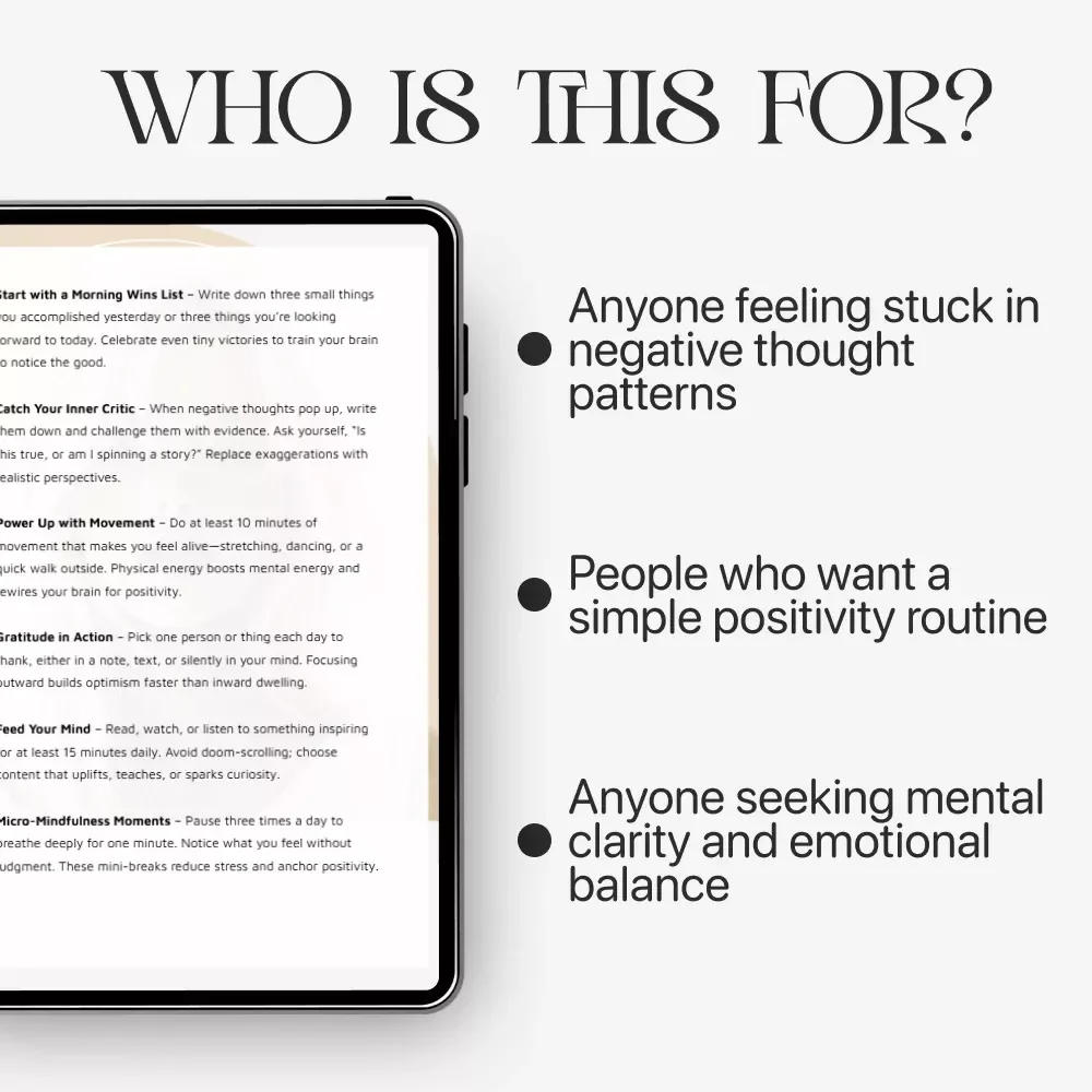 10 Steps to a Brighter Mindset | Positive Thinking Guide | Self Improvement eBook | Printable Daily Mindset Checklist | Digital Download for Personal Growth