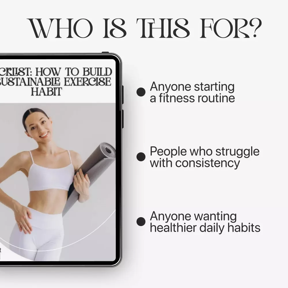 Checklist: How to Build a Sustainable Exercise Habit | Digital Fitness Planner, Habit Tracker, Wellness Printable for Beginners & Busy People