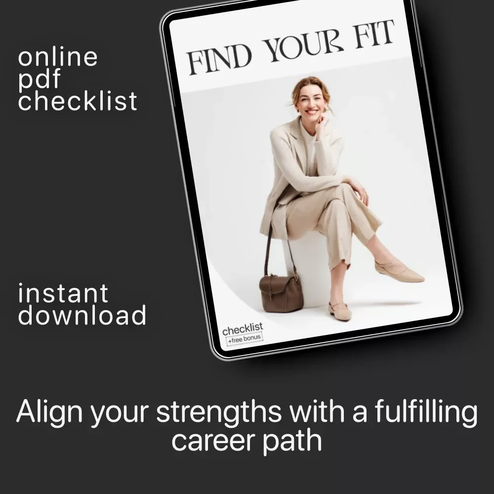 Find Your Fit Checklist | How to Pick a Job That Fits Your Goals | Career Decision Guide, Digital Download, Printable Checklist for Job Seekers