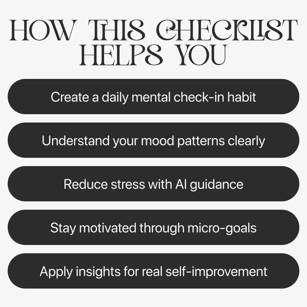 AI Mental Health Check-Ins: The Checklist | ai mental health check ins Self-Care Digital Download, Daily Wellness & Emotional Growth Tracker