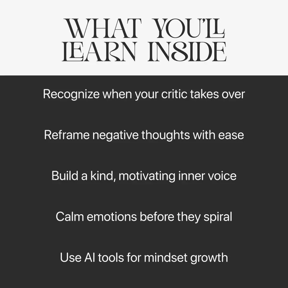 A Friendly Guide to Dismantling Your Inner Critic | Transform Negative Self-Talk & Learn How to Stop My Inner Critic | Digital eBook for Emotional Growth