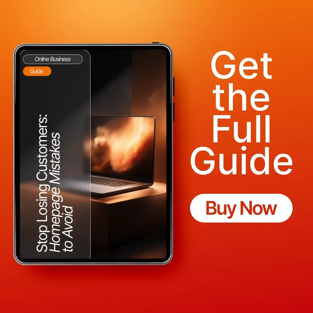 Stop Losing Customers: Homepage Mistakes to Avoid – Website Optimization Guide for Online Store Owners, Conversion Rate Boosting eBook, Homepage Audit Checklist Digital Download