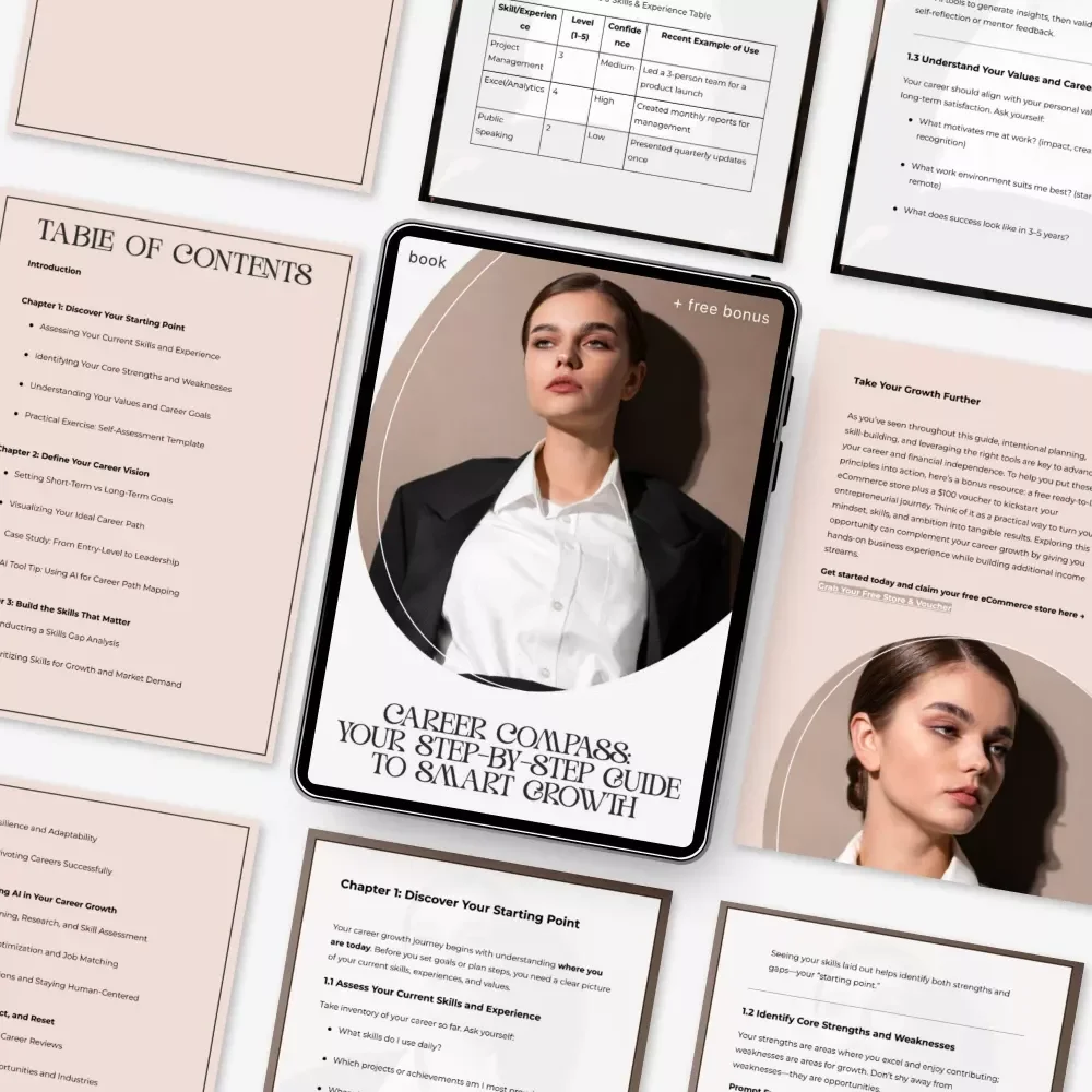 Career Compass: Your Step-by-Step Guide to Smart Growth – Career Development eBook for Goal Setting, Skill Building & Professional Growth | Digital Download
