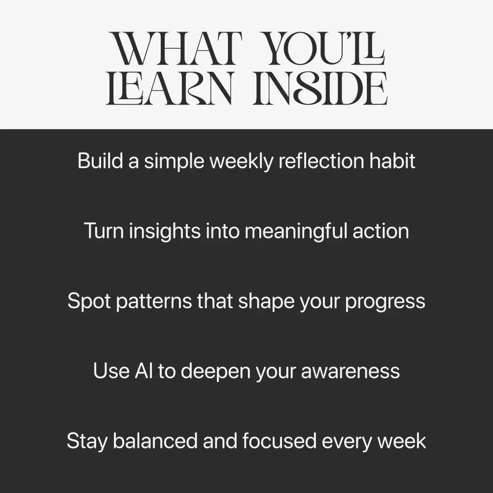 Weekly Reset: Reflect, Realign, Rise | Guided Reflection Workbook | How to Reflect on Your Week Effectively