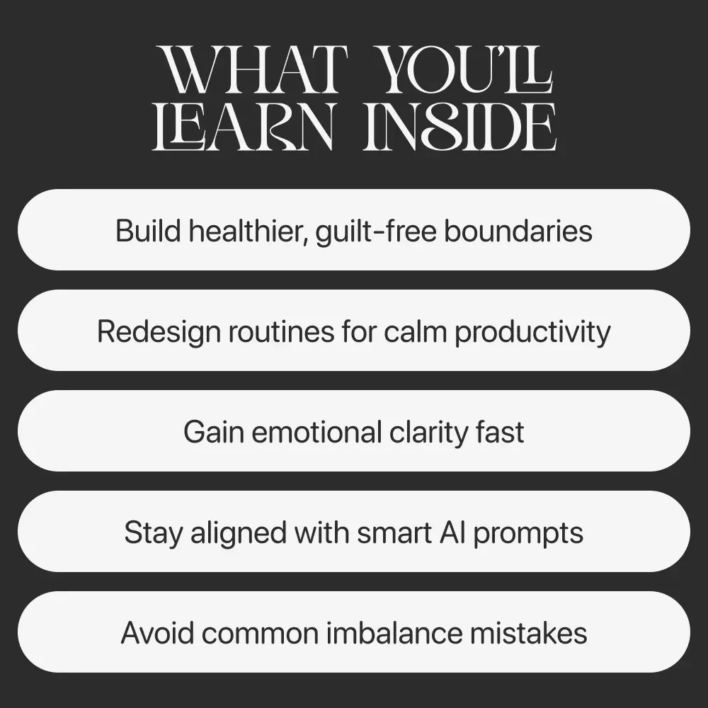 Balanced & Bold — Work Life Balance Guide, Healthy Ambition eBook, Personal Growth Checklist, Productivity & Self Care Digital Download