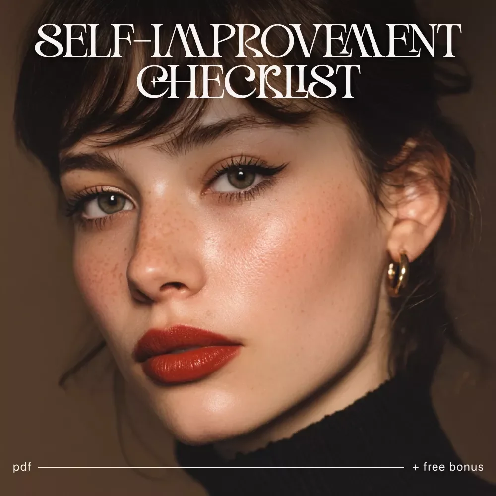 Your Actionable Self-Improvement Checklist | Printable Goal Planner | Yearly Goals for Self Improvement | Personal Growth Digital Download