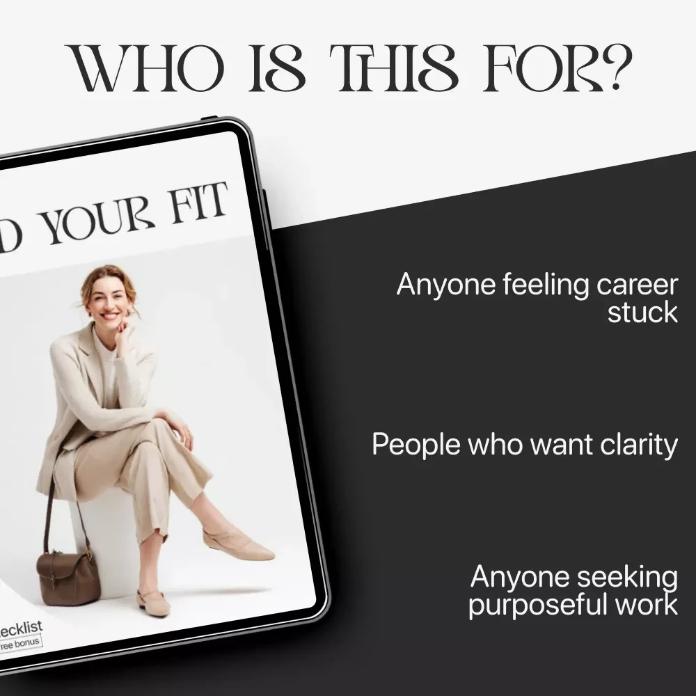Find Your Fit Checklist | How to Pick a Job That Fits Your Goals | Career Decision Guide, Digital Download, Printable Checklist for Job Seekers