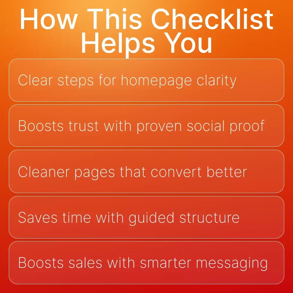 The High-Conversion Homepage Checklist | Ecommerce Homepage Optimization Guide | Digital Download for Small Business, Coaches & Online Shops