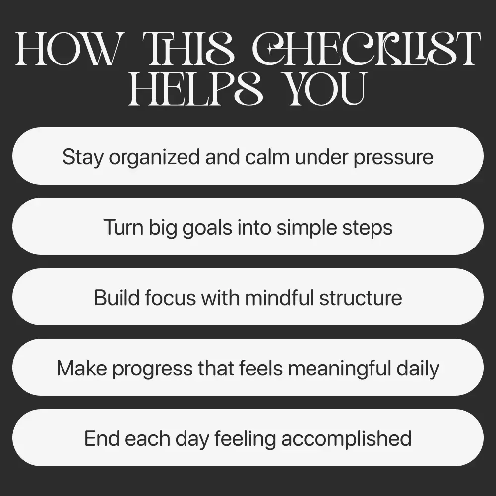 The Daily Growth Planning System | Printable Checklist for Focus, Productivity & Intentional Living | How to Plan Your Day for Growth and Focus