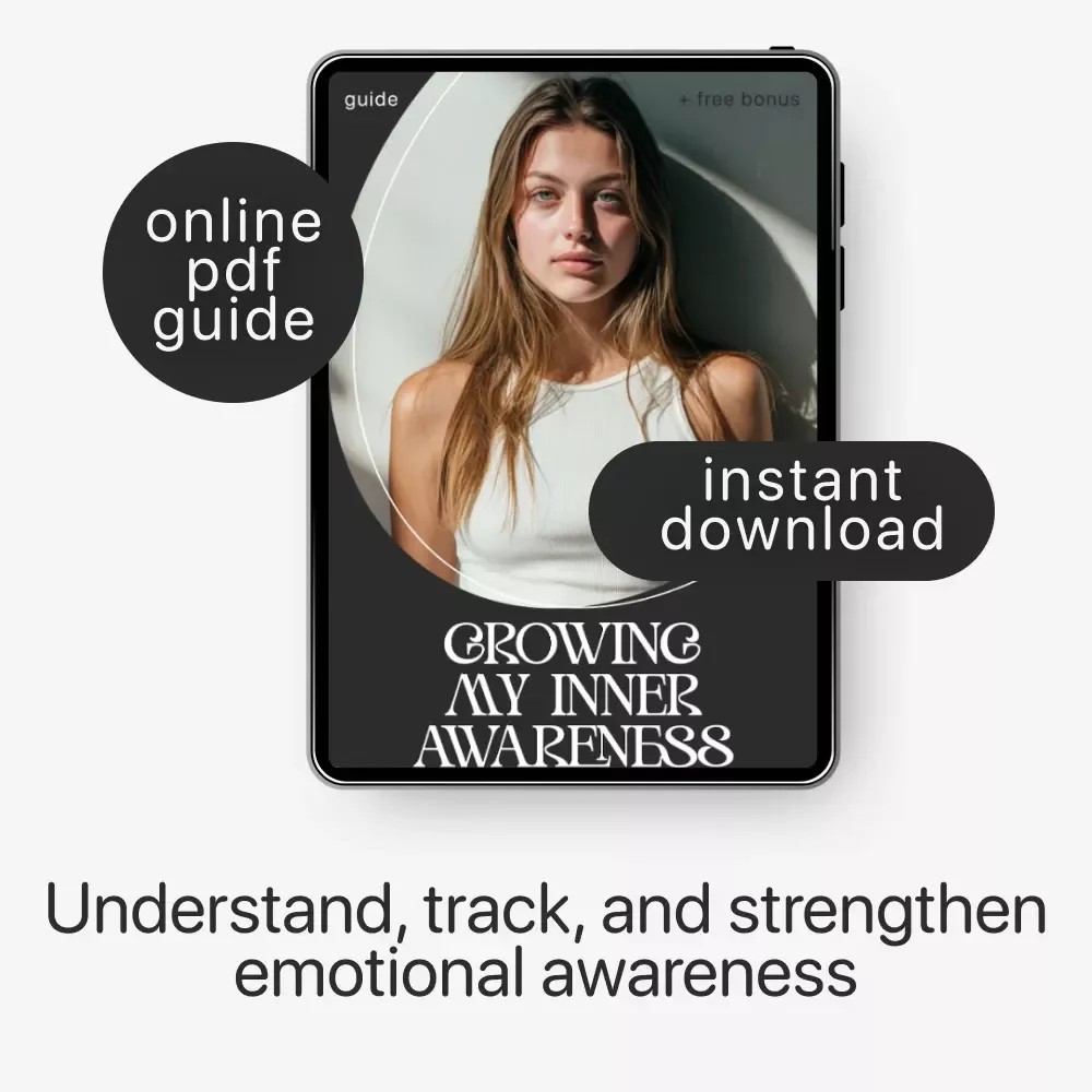 Growing My Inner Awareness – Emotional Awareness Guide & Self Reflection eBook | Mindfulness, Emotional Intelligence, AI Prompts, Digital Download