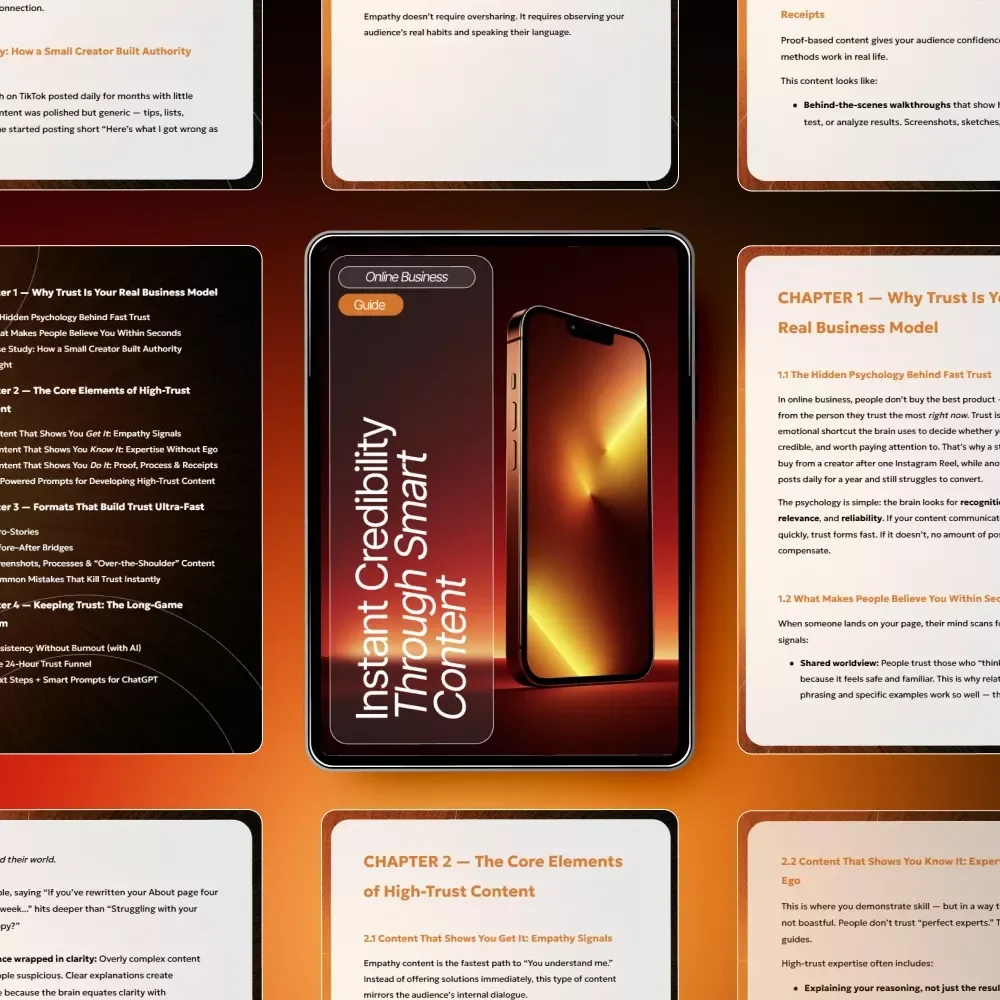 Instant Credibility Through Smart Content | Digital Guide for Entrepreneurs, Creators & Marketers | Learn How to Create Content That Builds Trust Fast