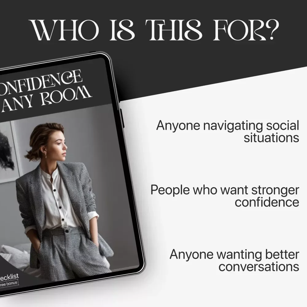 Confidence in Any Room – Social Confidence Checklist | Practical ways to feel confident in social situations | Downloadable Social Skills Guide