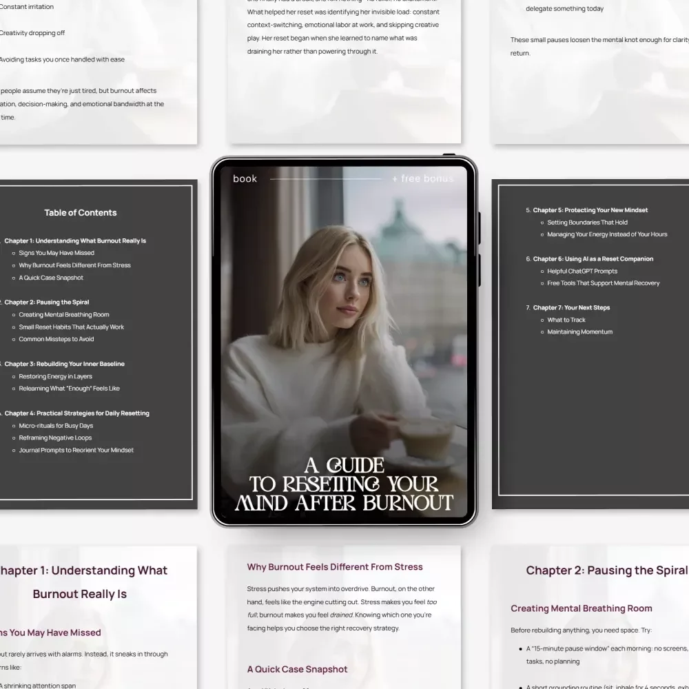 A Guide to Resetting Your Mind After Burnout | Digital eBook for Emotional Recovery, Self-Care & Growth | Learn How to Reset My Mindset After Burnout