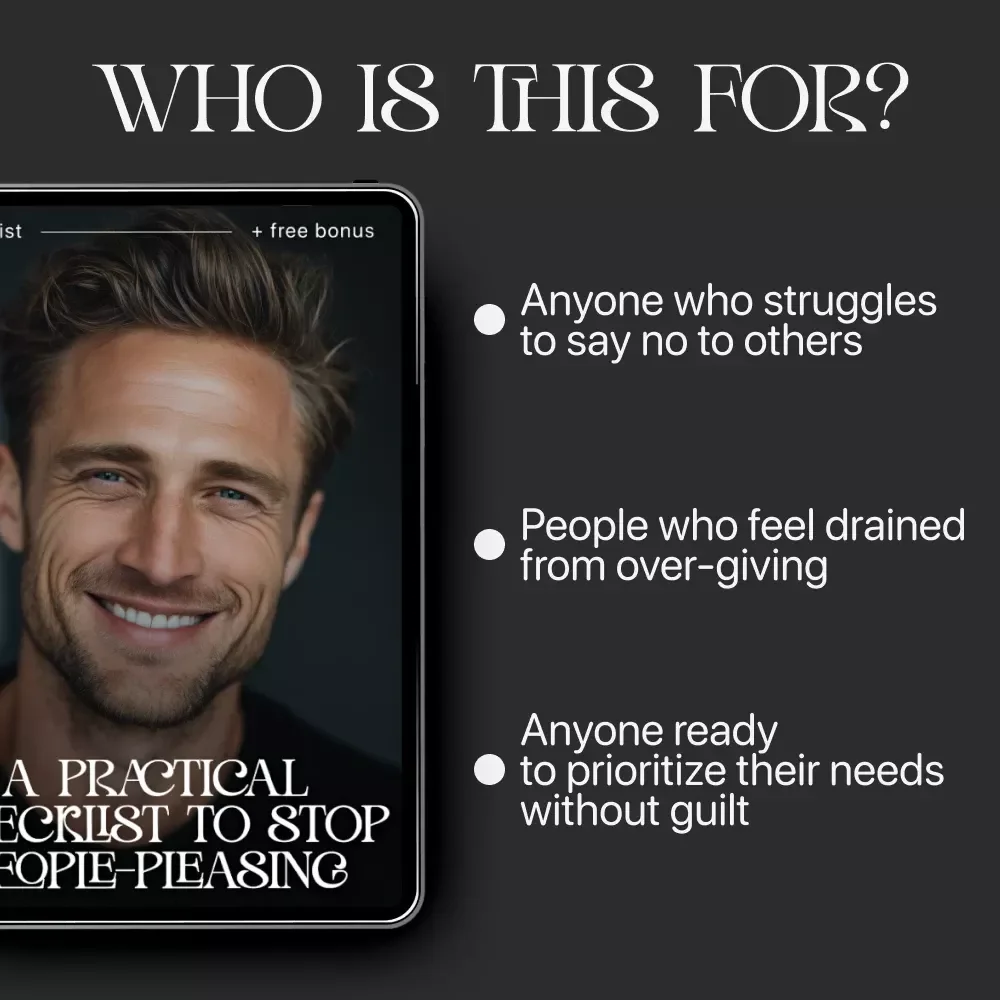 A Practical Checklist to Stop People-Pleasing | How to Stop People-Pleasing Digital Download, Self-Boundary Guide, Printable Personal Growth Checklist