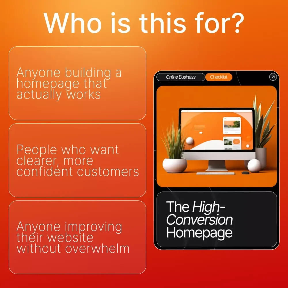 The High-Conversion Homepage Checklist | Ecommerce Homepage Optimization Guide | Digital Download for Small Business, Coaches & Online Shops
