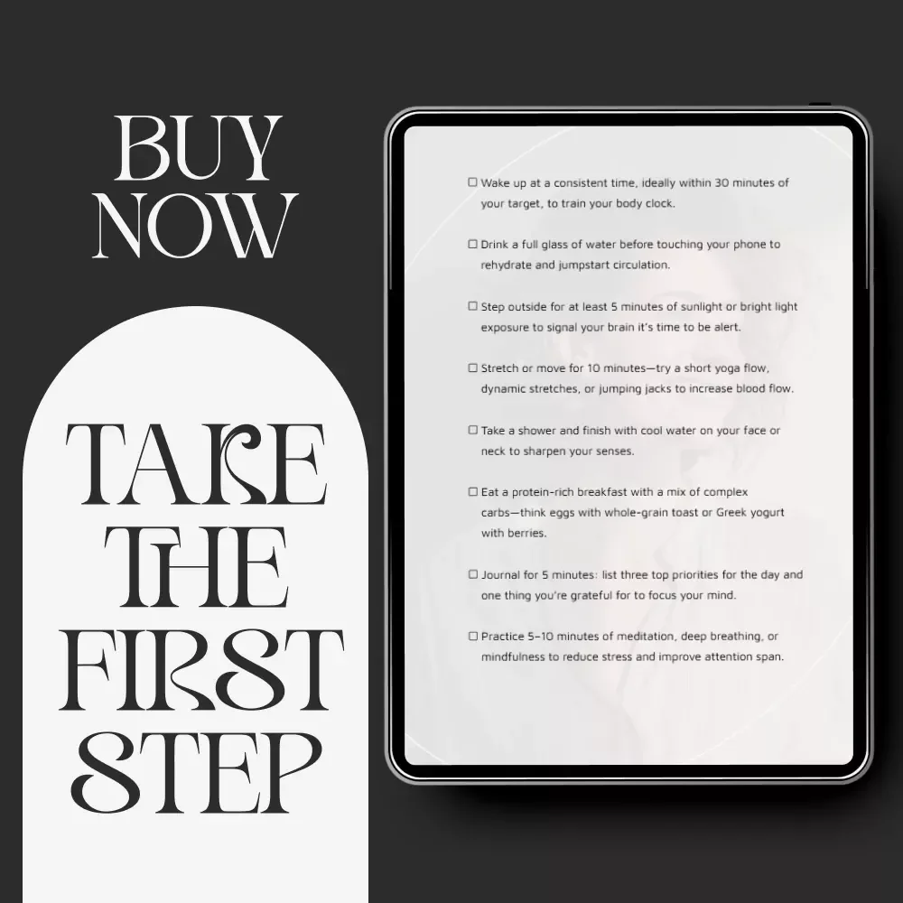 A Morning Routine That Powers Focus | Printable Checklist for Productivity, Daily Ritual Planner, morning routines that fuel focus, Digital Download