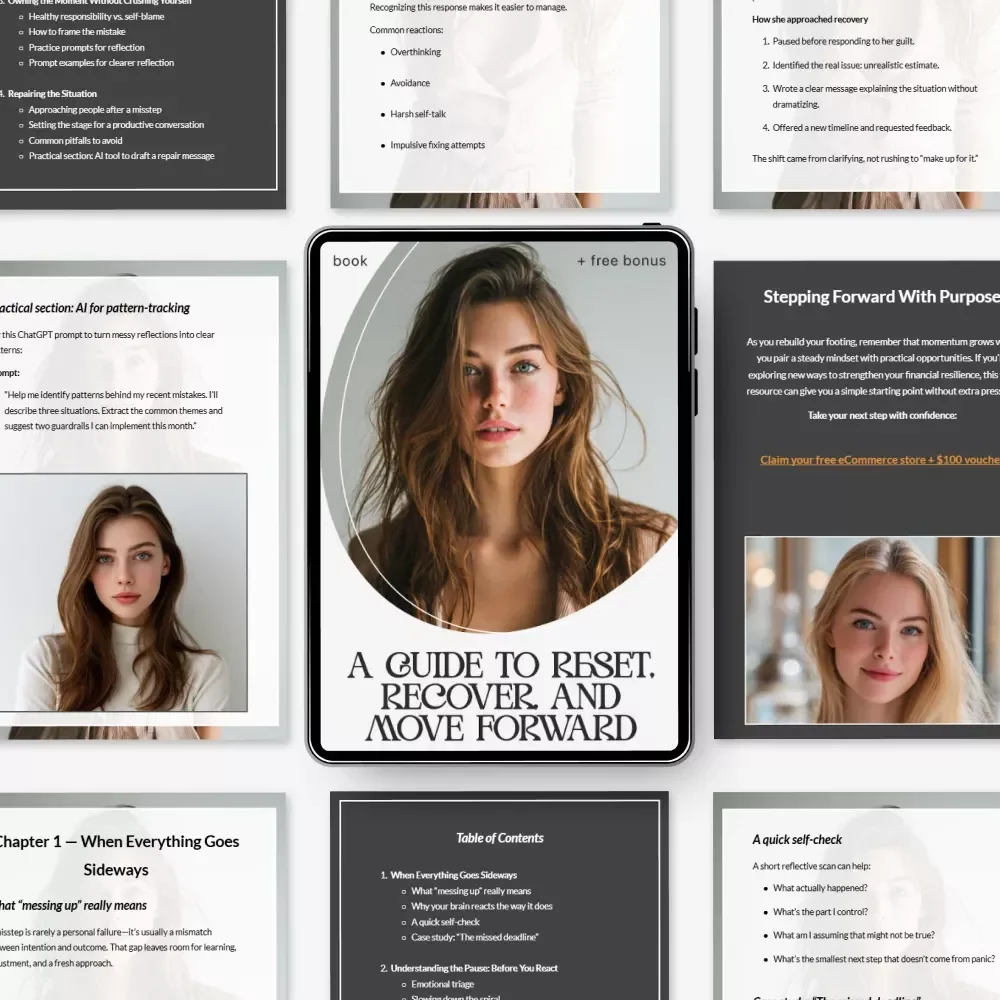 A Guide to Reset, Recover, and Move Forward | Ebook for Growth, Emotional Reset, how to bounce back after messing up, Self-Reflection & Recovery Download