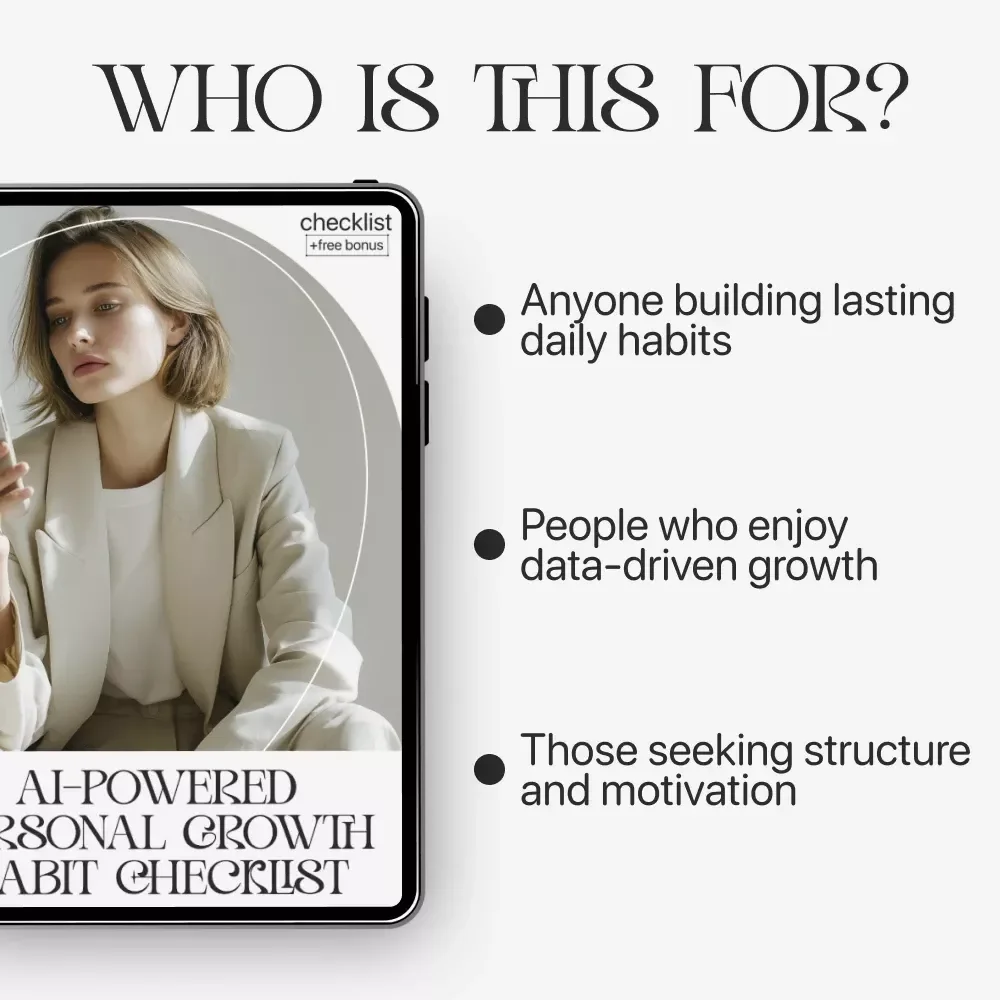 AI-Powered Personal Growth Habit Checklist | Digital Download | Personal Growth Habits AI Tracking | Self-Improvement Planner
